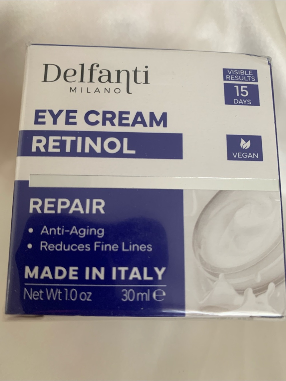 Delfanti Retinol Eye Cream — Repair & Anti-Aging (White/Blue)